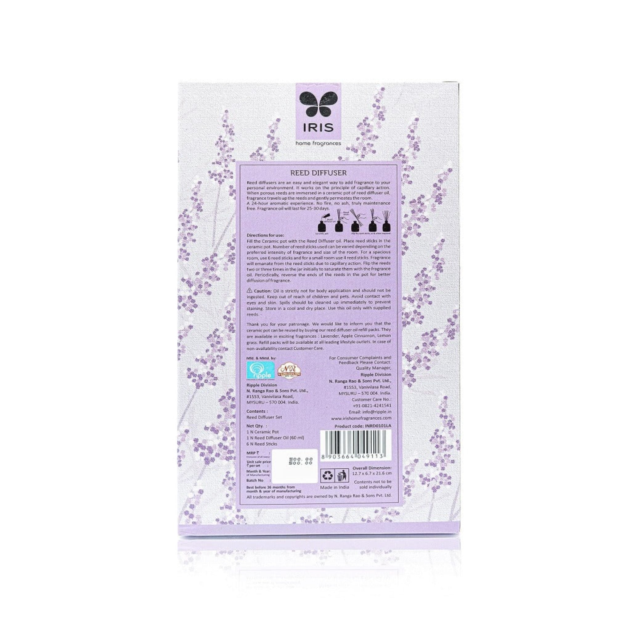 Ripple Diffuser - Inrd0101-Orange Blossom/Lavender