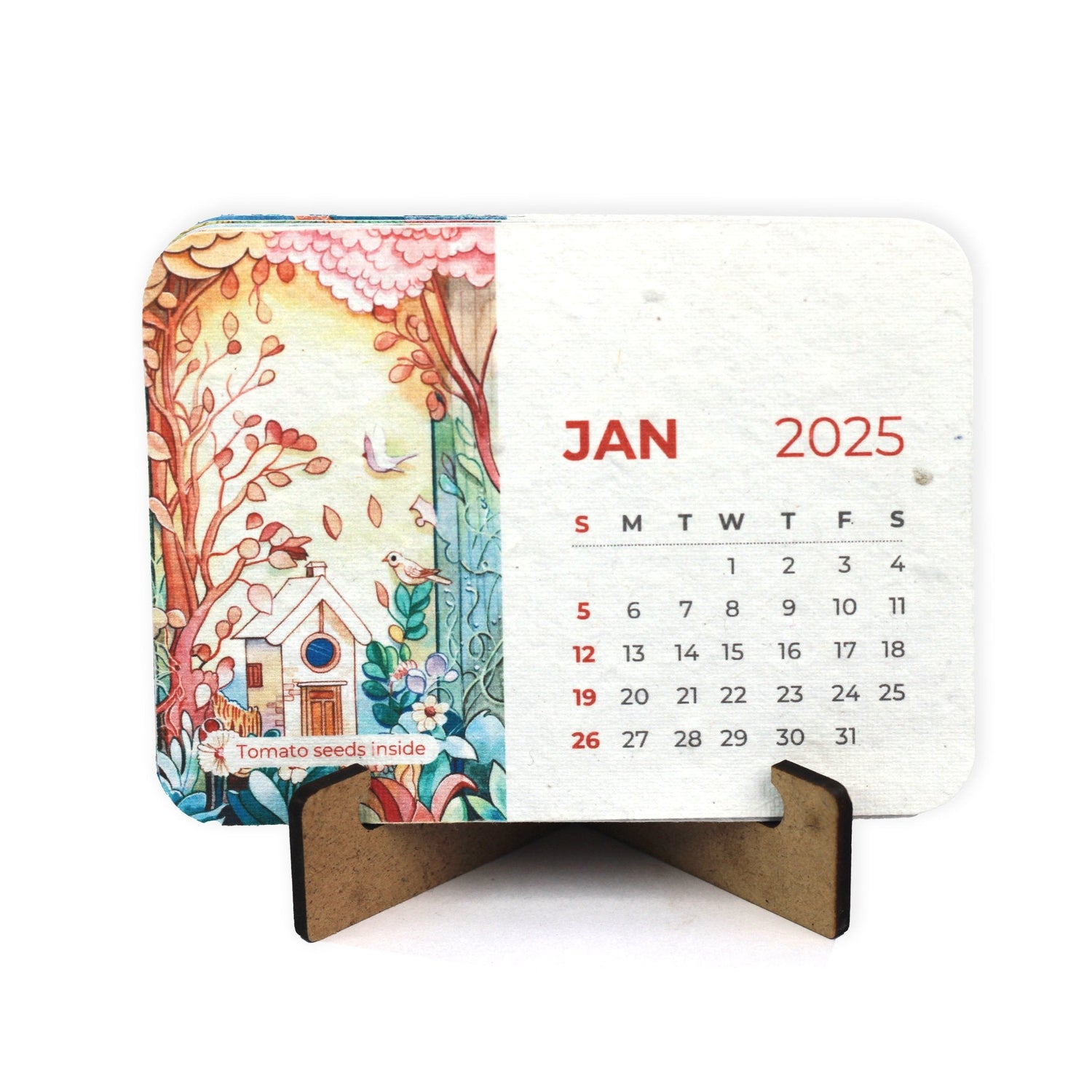 Plantable Calendar Mdf Stand 3.5&quot;x 5&quot;-BG60