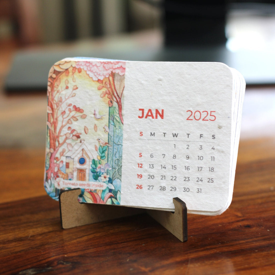 Plantable Calendar Mdf Stand 3.5&quot;x 5&quot;-BG60