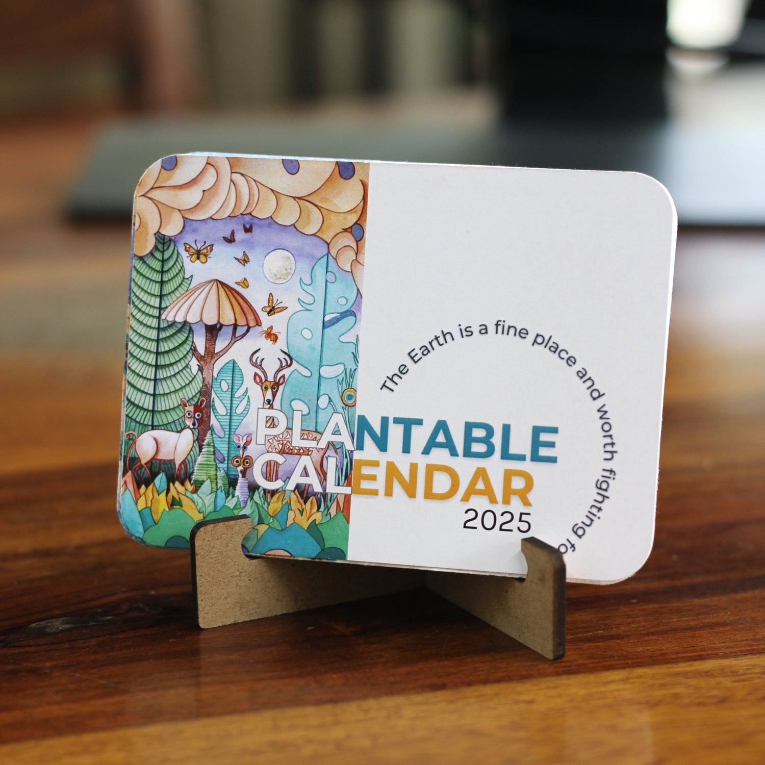 Plantable Calendar Mdf Stand 3.5&quot;x 5&quot;-BG60