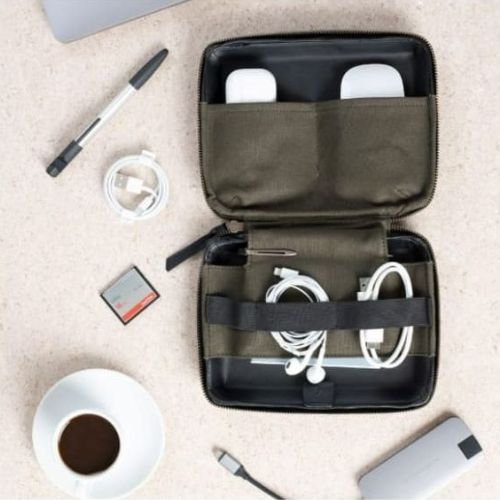 Canvas Tech Organizer With Zipper