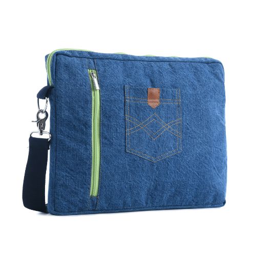 Rejean Eco-Friendly Laptop Bag With Green Zip