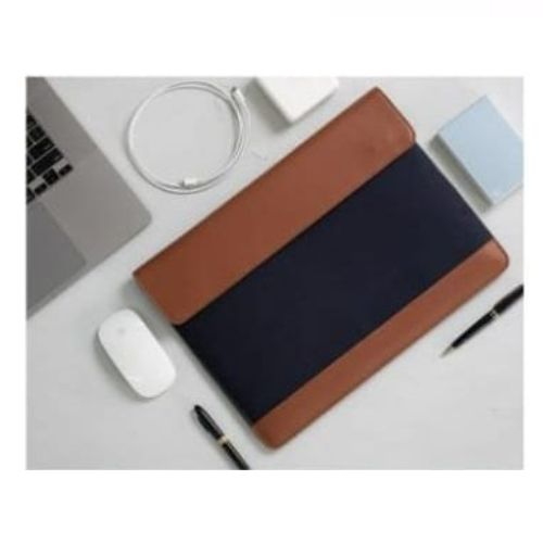Faux Leather Laptop Sleeve - Brown