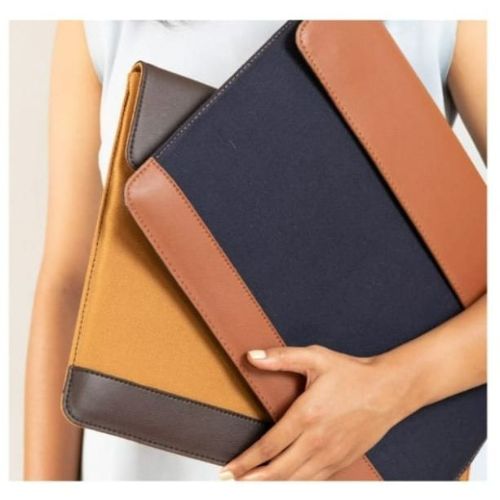 Faux Leather Laptop Sleeve - Brown