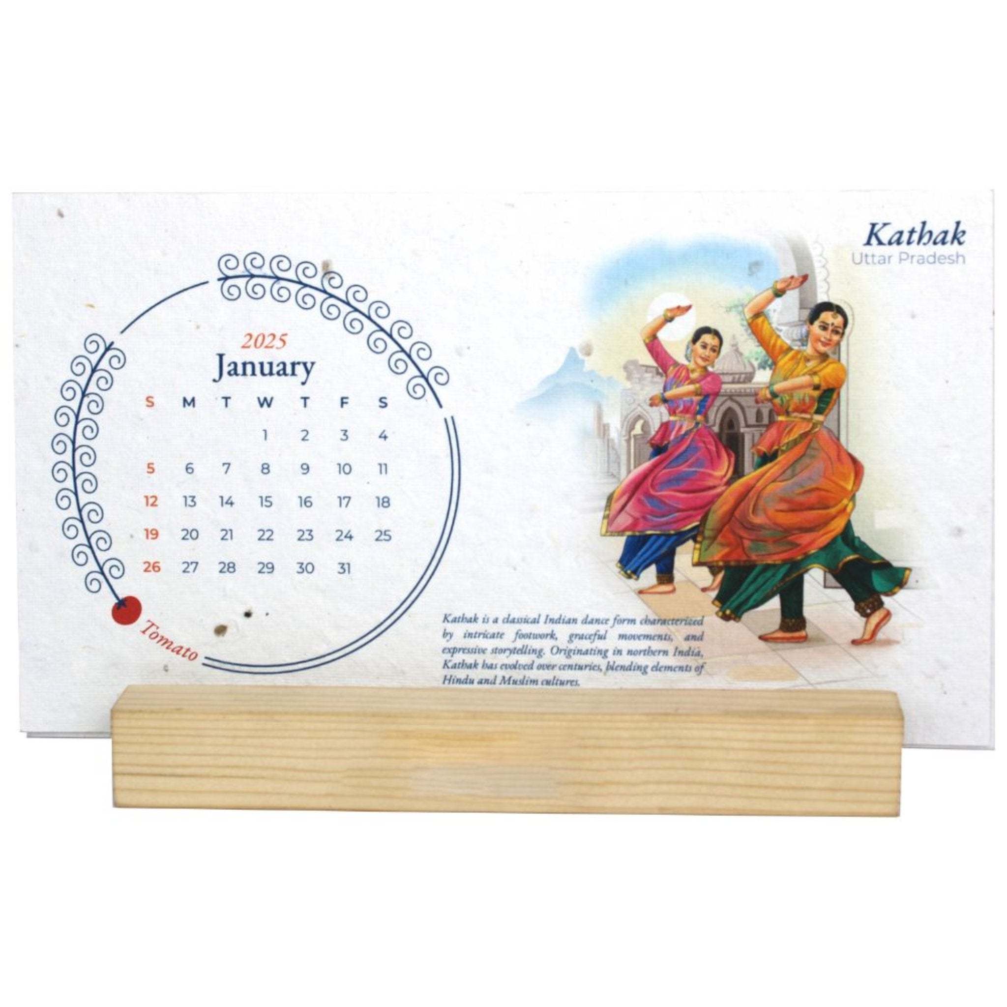 Plantable Calendar Wooden Stand 9&quot;x 5&quot;-BG65