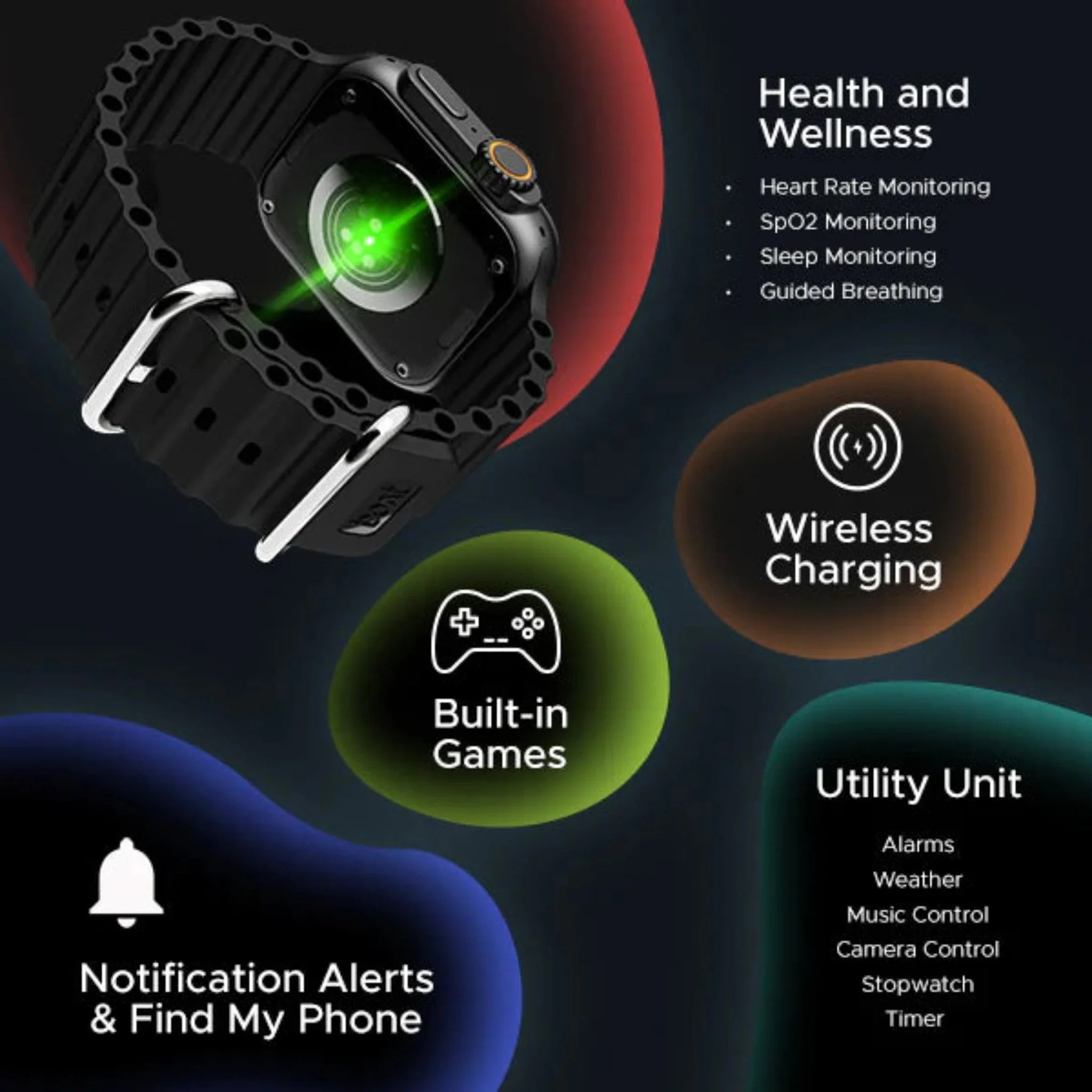 Boat Wave Glory Pro :- Active Black Smart Watch