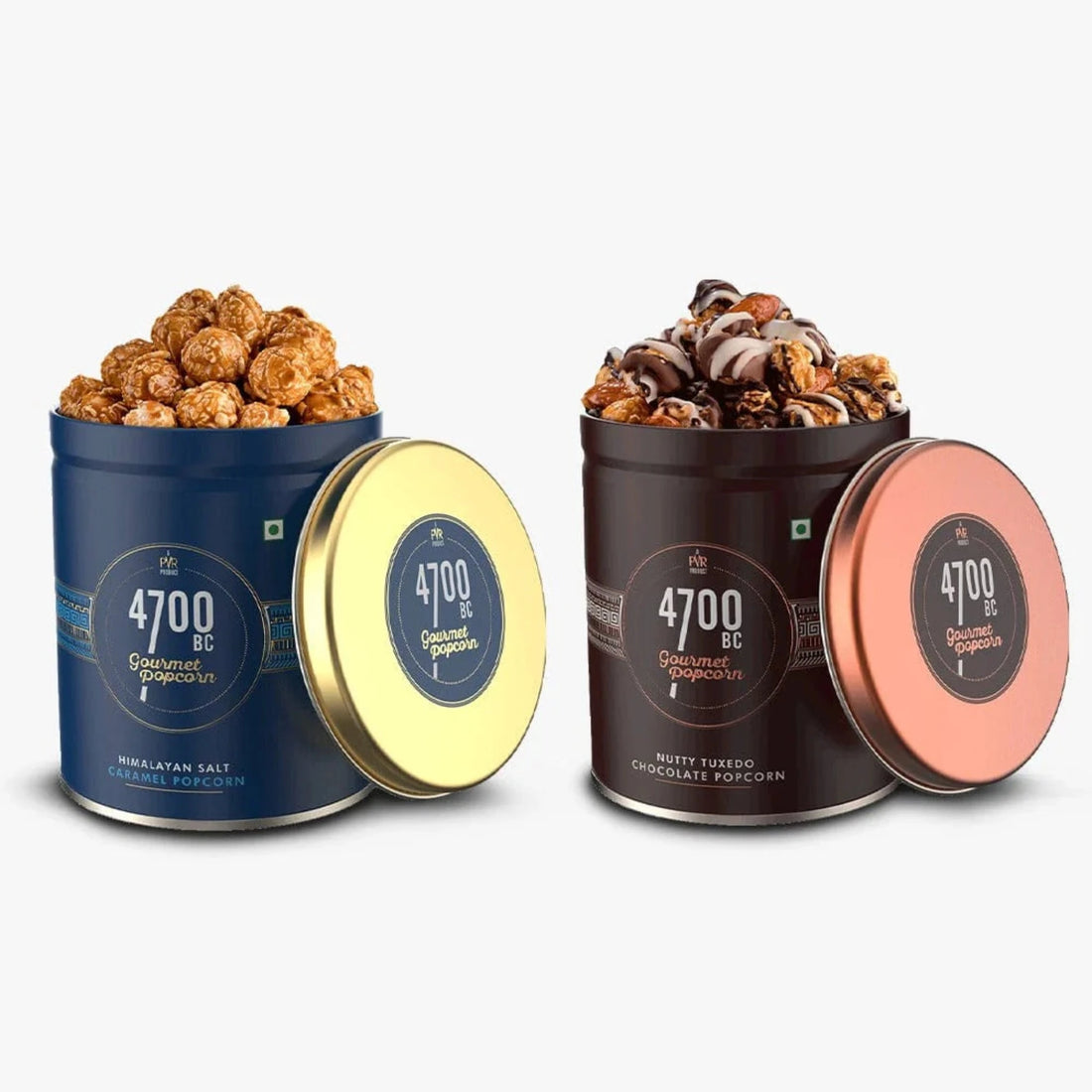 Nutty Tuxedo Chocolate Popcorn & Himalayan Salt Caramel Popcorn (Gift Box, 2 Tins)
