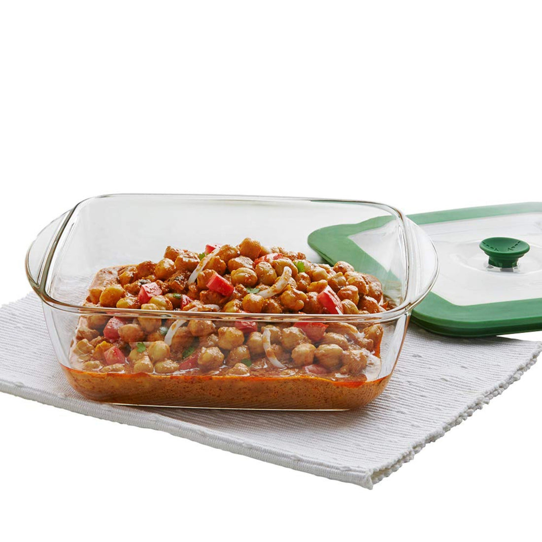 Square Dish With Green Lid