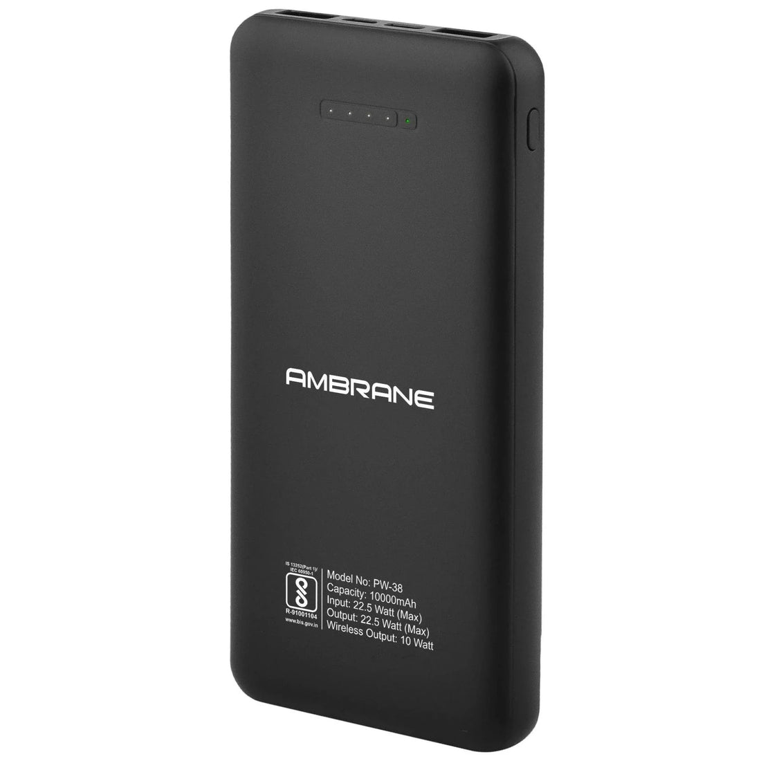 Ambrane Wireless Power Bank 10000 mAh 22.5W - PW38