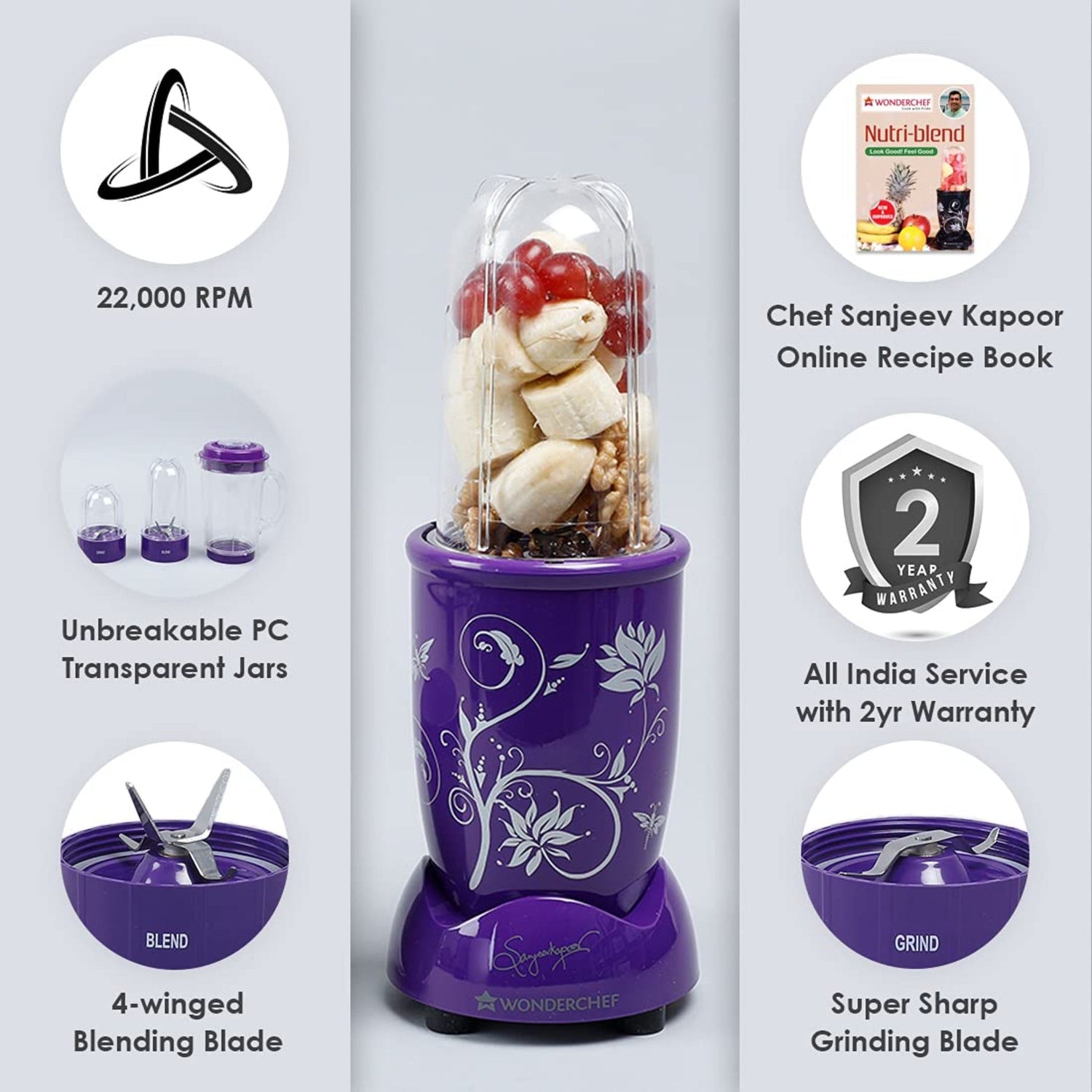 Nutri Blend Purple 3 Jar