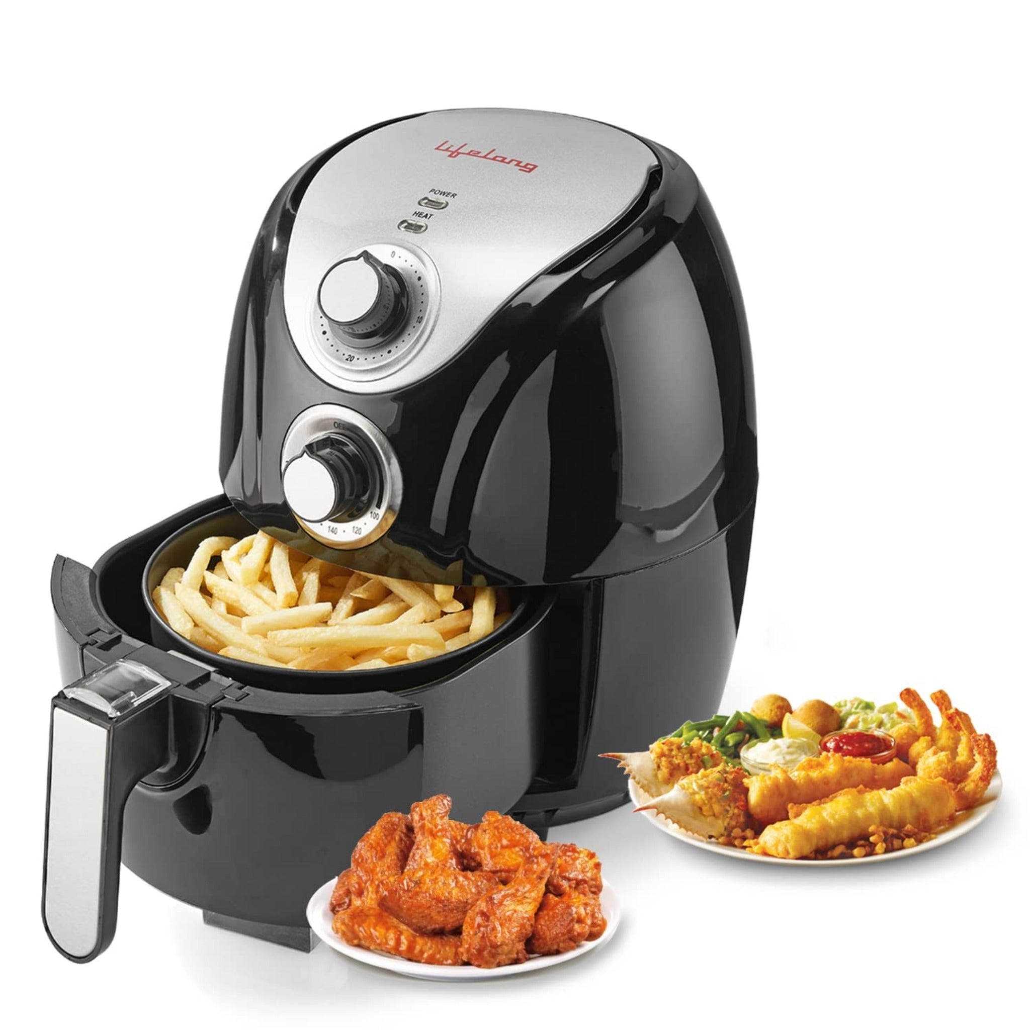 Lifelong 2.5L Air Fryer With Timer Control And Hot Air Circulation Technology