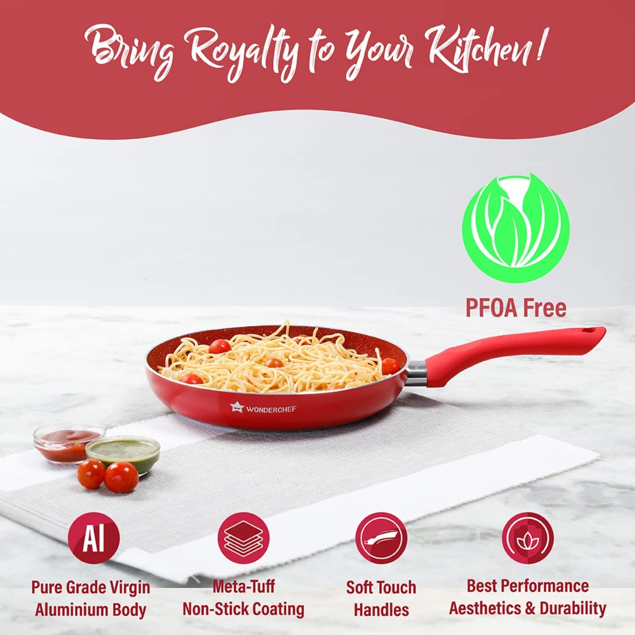 Royal Velvet 24Cm Fry Pan Red