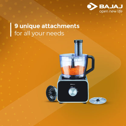 Bajaj FX-1000 DLX 1000 Watts Food Processor and Mixer Grinder with 9 attachments