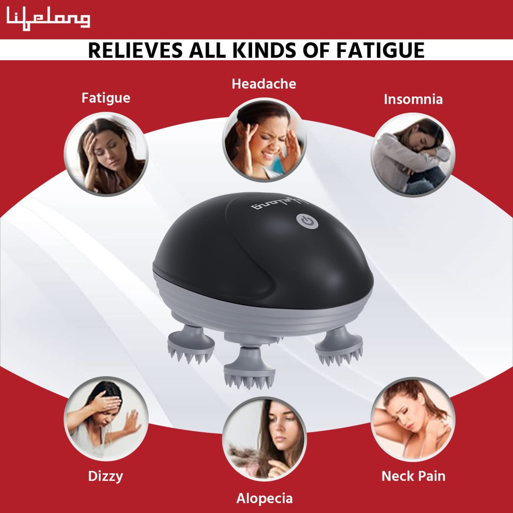 Lifelong Hair Scalp Rechargeable Electric Head Kneading Massager