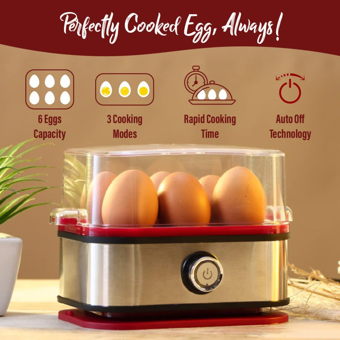 Crimson Edge Egg Boiler
