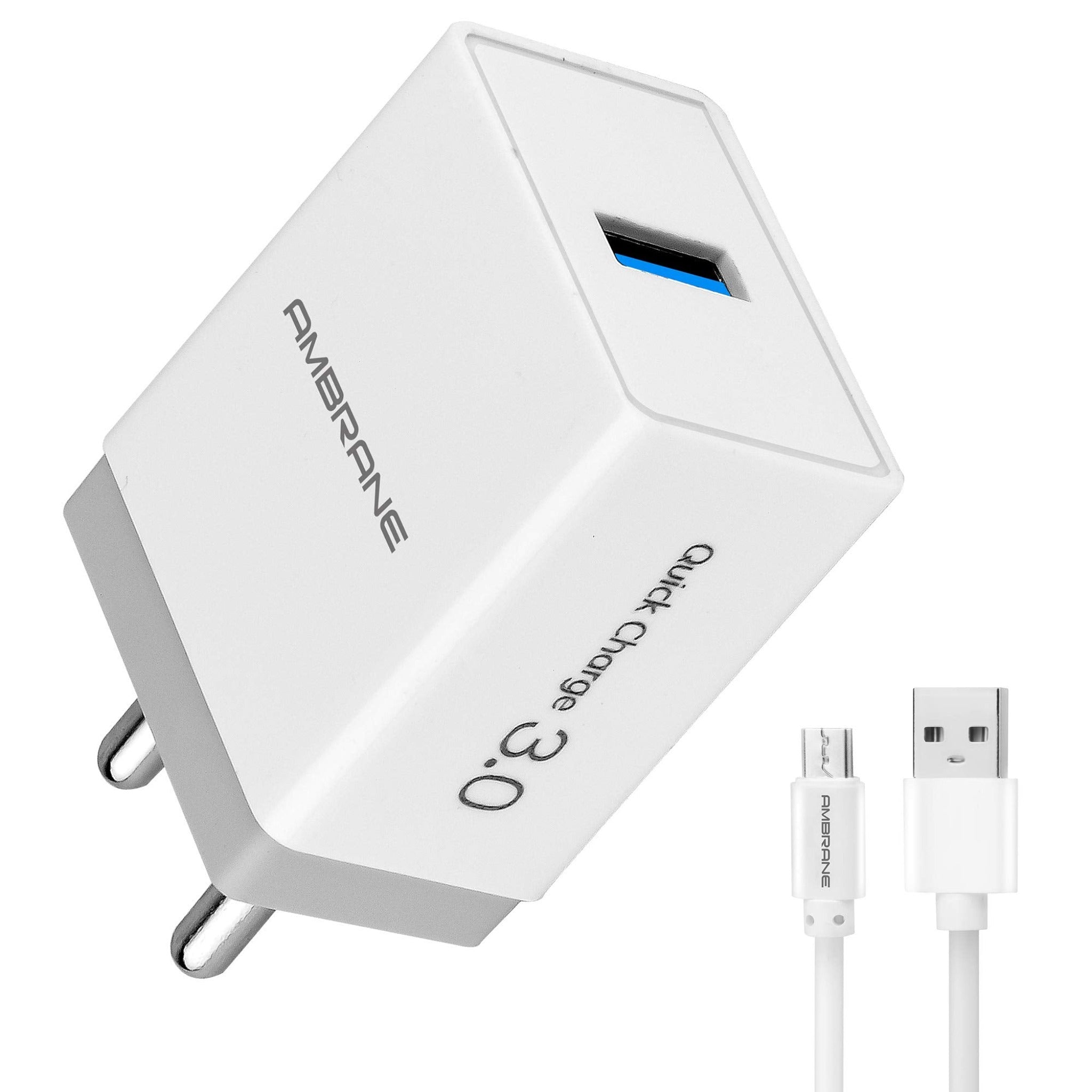 Ambrane Wall charger (3A) QC 3.0 w/o Cable - AQC-56 W/o Cable