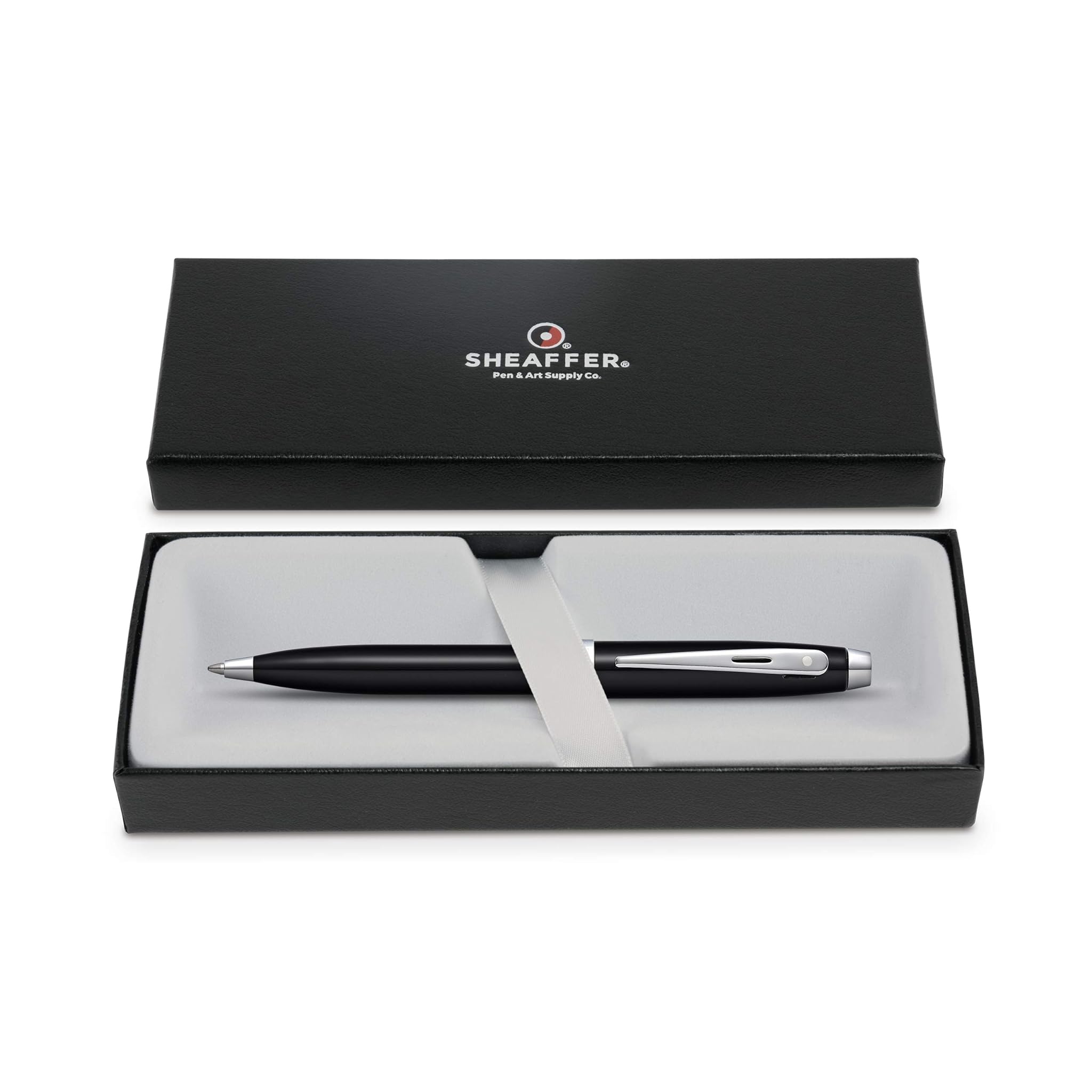 WP23896-PEN SHEAFFER GIFT 100 A 9338 - GLOSSY BLACK LACQUER WITH CHROME PLATE TRIM BP
