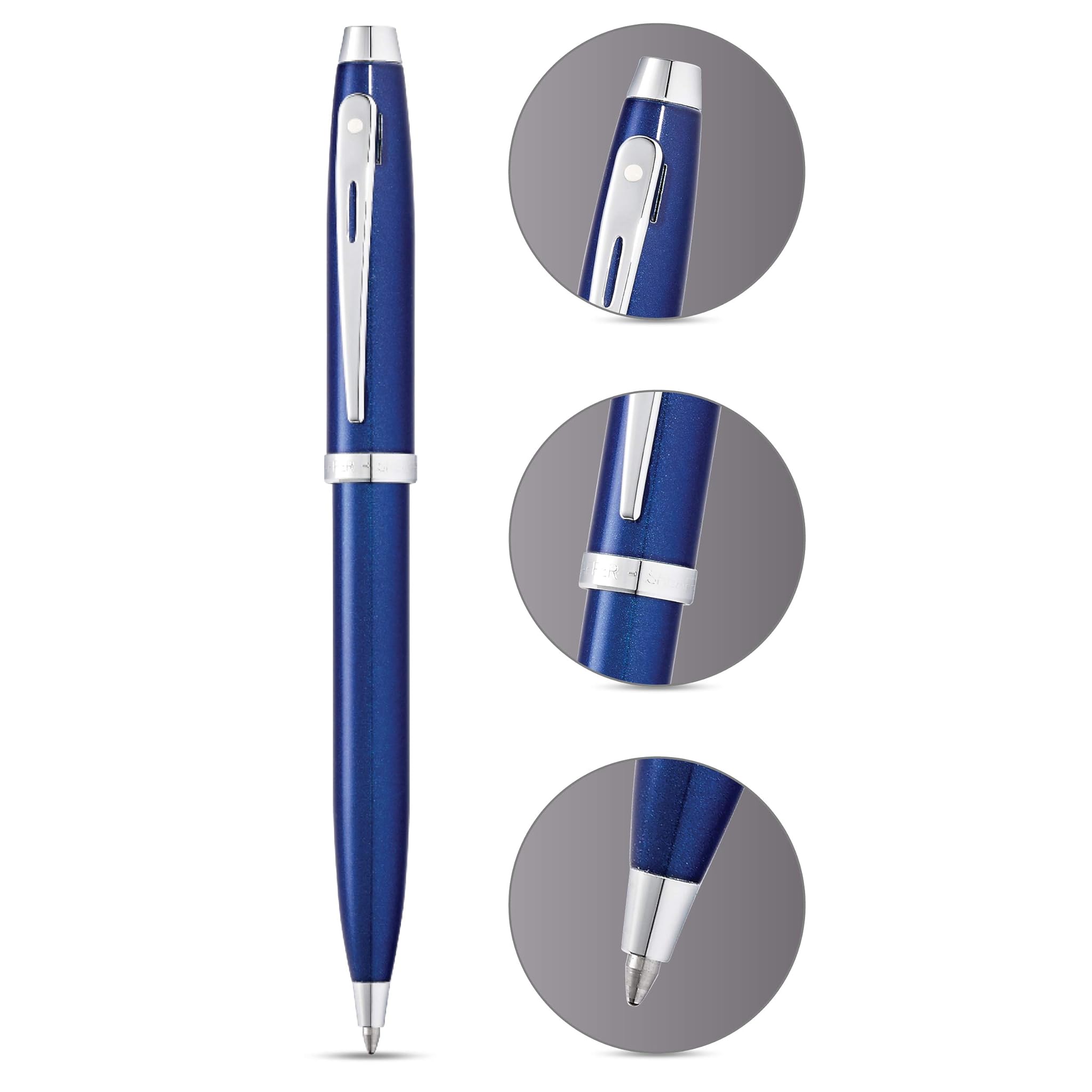 WP23902-PEN SHEAFFER GIFT 100 A 9339 - GLOSSY BLUE LACQUER WITH CHROME PLATE TRIM BP