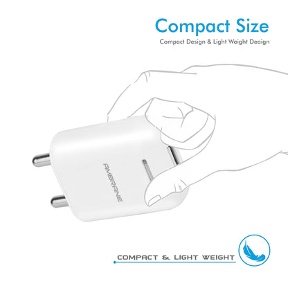 Ambrane Wall charger 10.5W W/o Cable, 5V/2.1A - AWC-38 w/o Cable