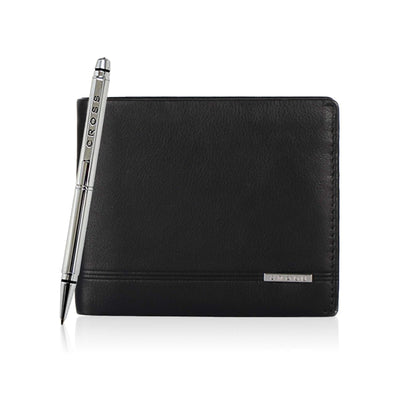 Cross Classic Century Slim Wallet With Luxury Agenda Pen(Combo)
