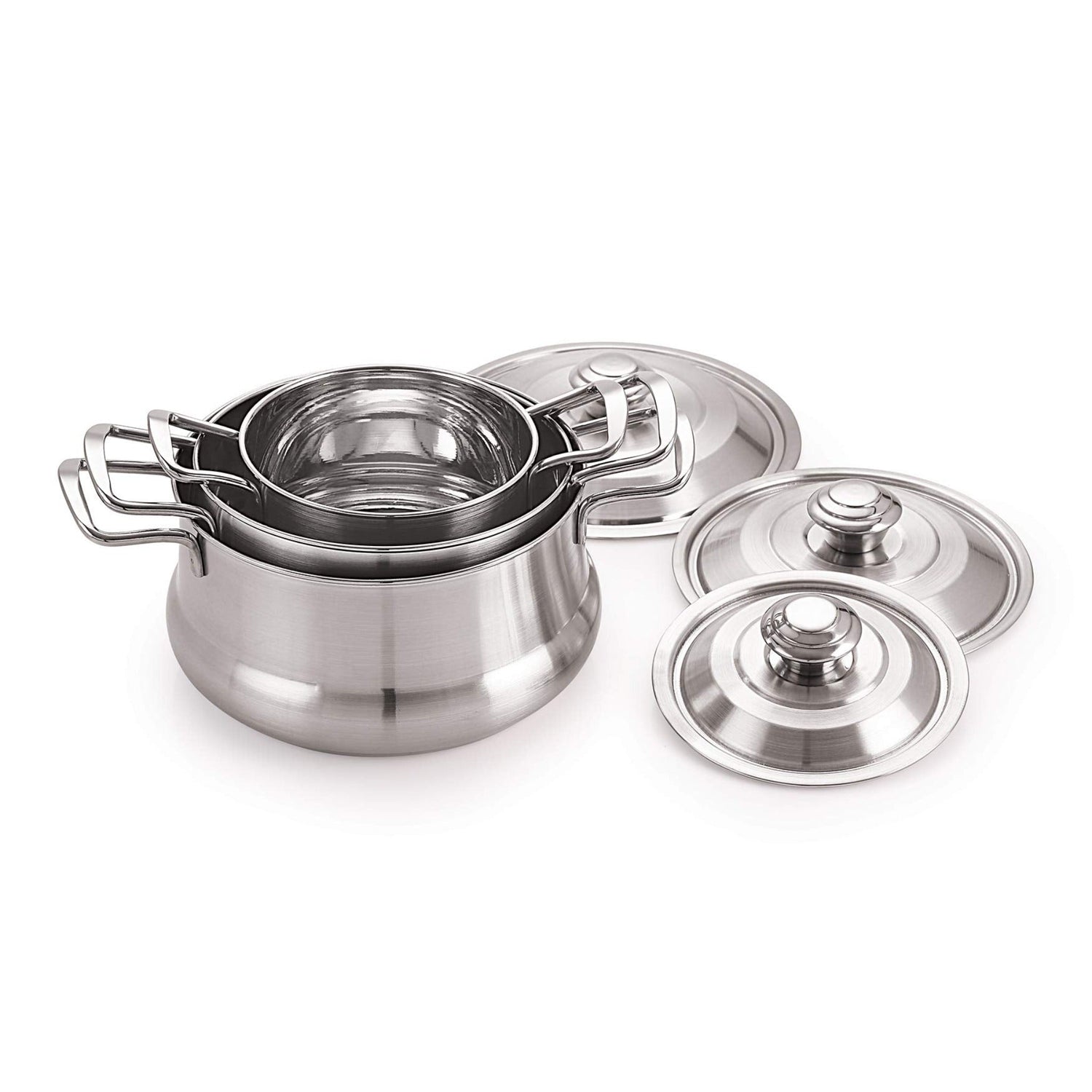 Cookwell Steel Serving Bowl With Lid (1000Ml, 2000Ml, 2500Ml)