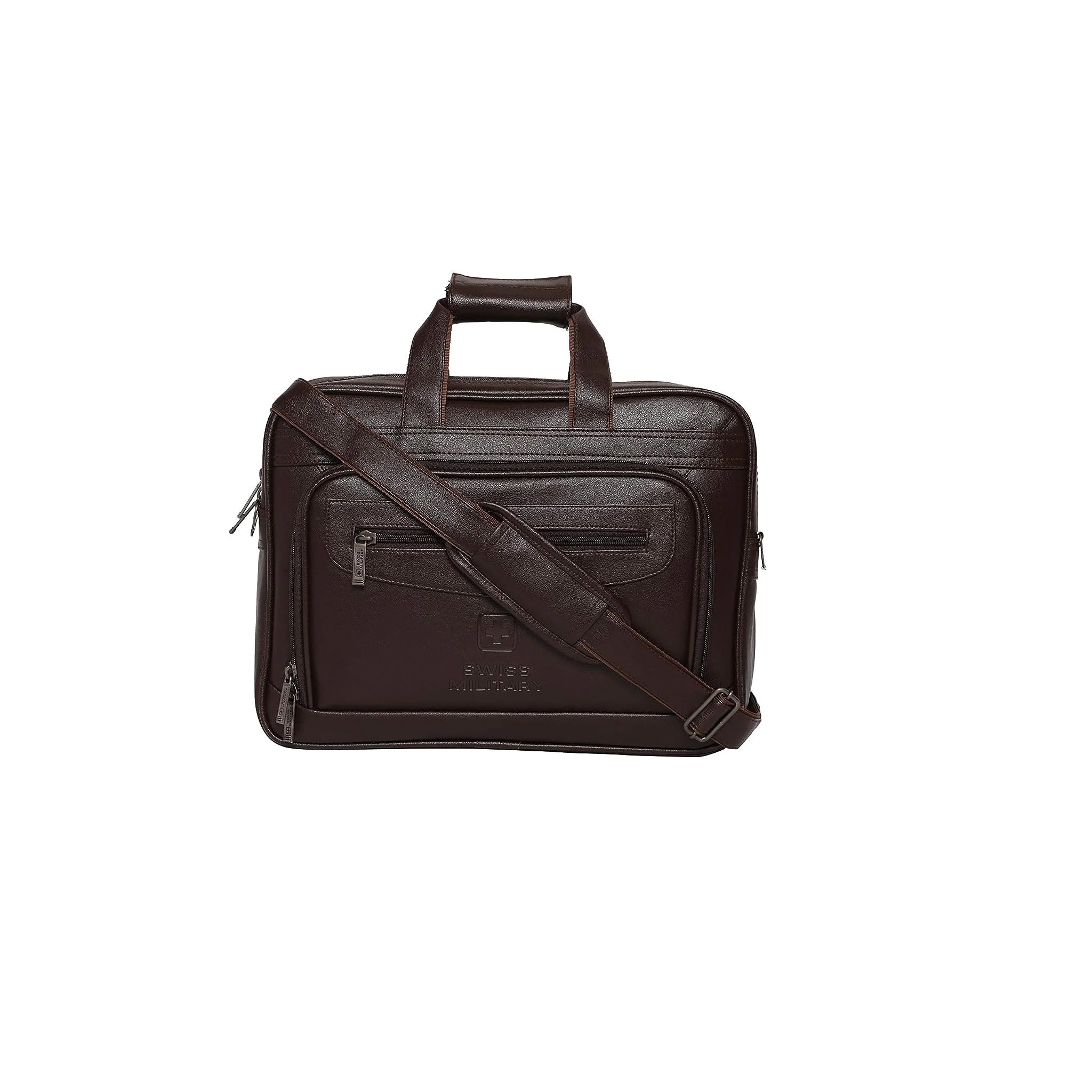 Swiss Military 14 Ltrs Dark Brown Softsided Briefcase (Plb2)
