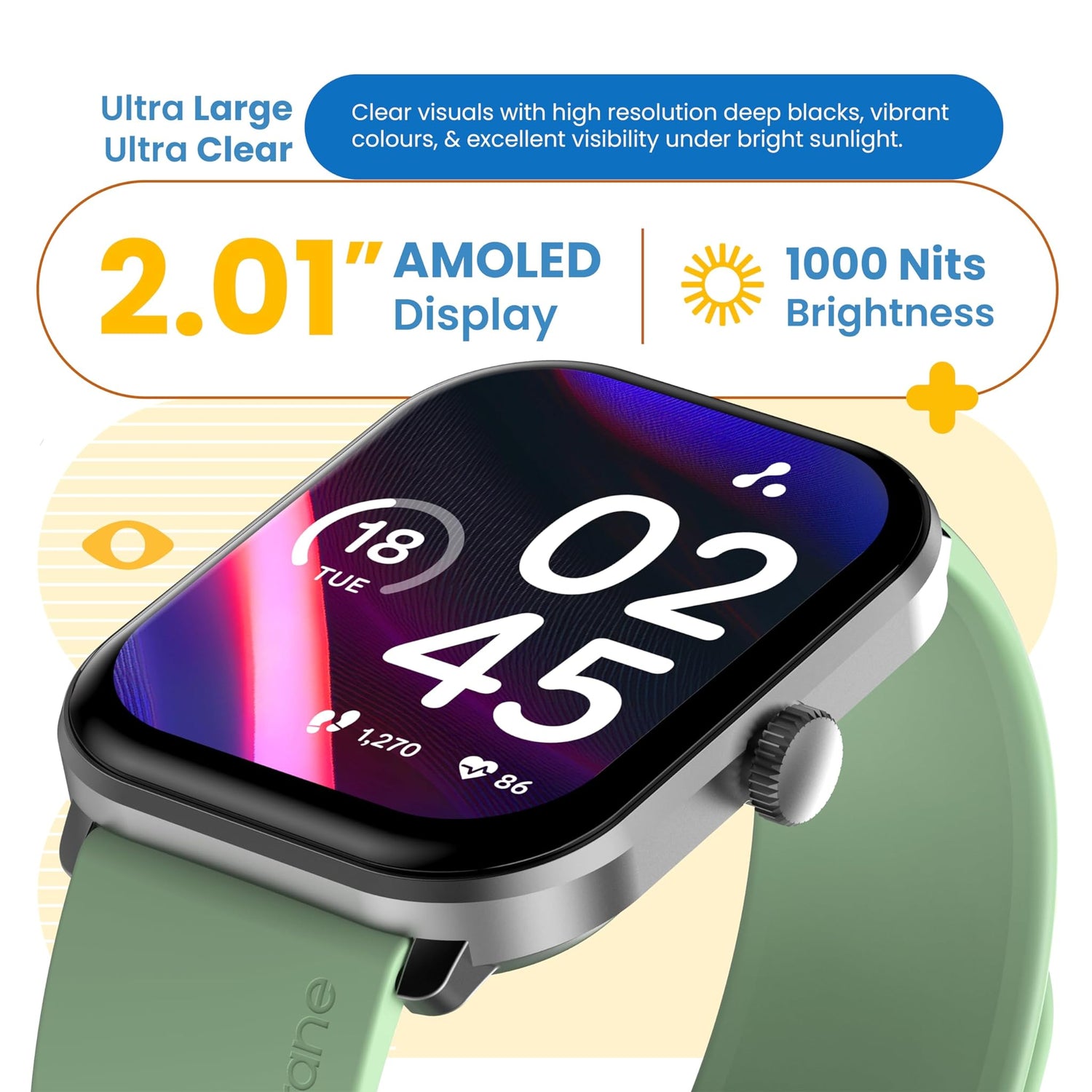 Ambrane Smart Watch with Bluetooth Calling (Round) - Hola