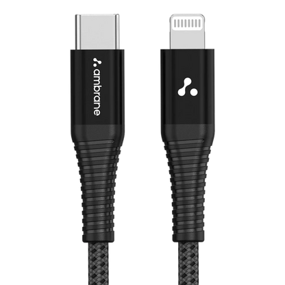 Ambrane Type C to Lightning Cable MFI Certified Braided Cable (1.0M) - AMC-10