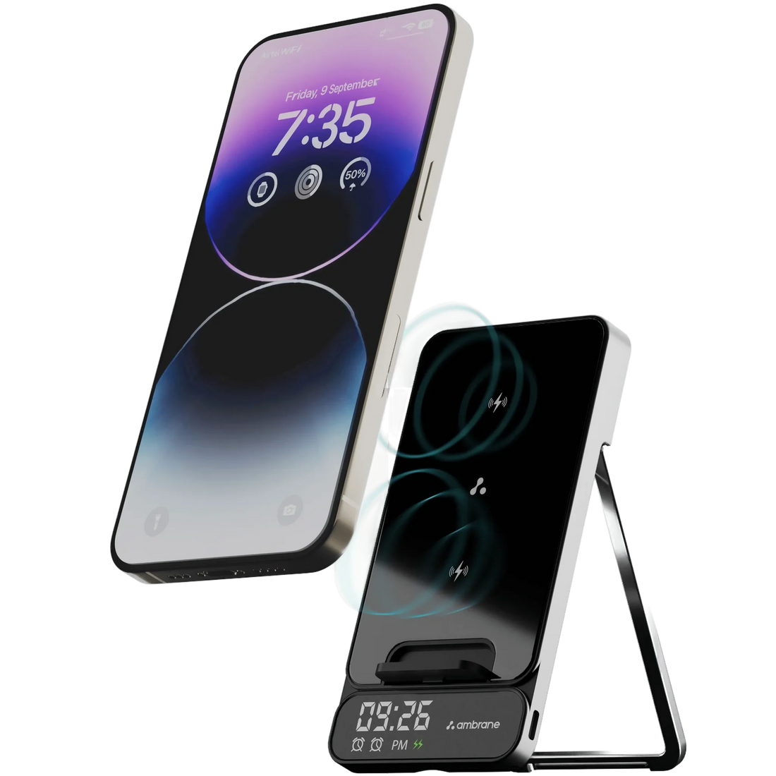 Ambrane 15W Wireless BoostedSpeed™ Wireless Charger - Powerpod Pro