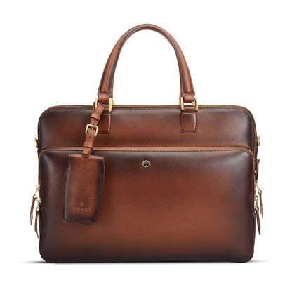 WP23555 -BAG LAPIS BARD DUCORIUM DORCHESTER COGNAC 14 LAPTOP BUSINESS BAG