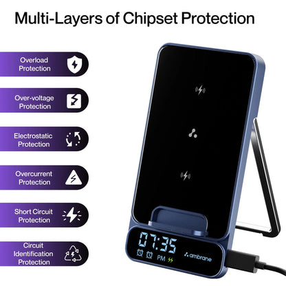 Ambrane 15W Wireless BoostedSpeed™ Wireless Charger - Powerpod Pro
