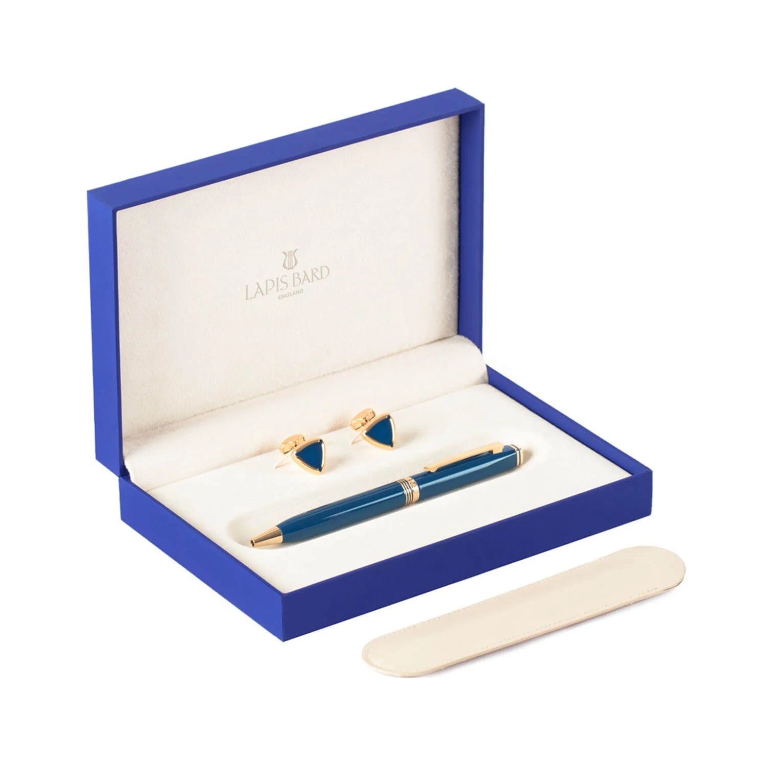 WP27929 -GIFT SET LAPIS BARD CONTEMPORARY BLUE WITH SHARD CUFFLINK